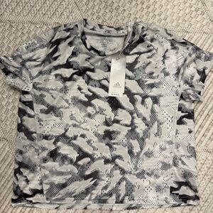 Adidas Women's Short Sleeve Camo Tee - Black and Gray